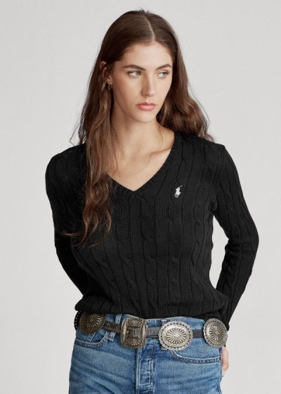 Dámské Svetr Polo Ralph Lauren Cable-Knit V-Neck - 42083-SCJR